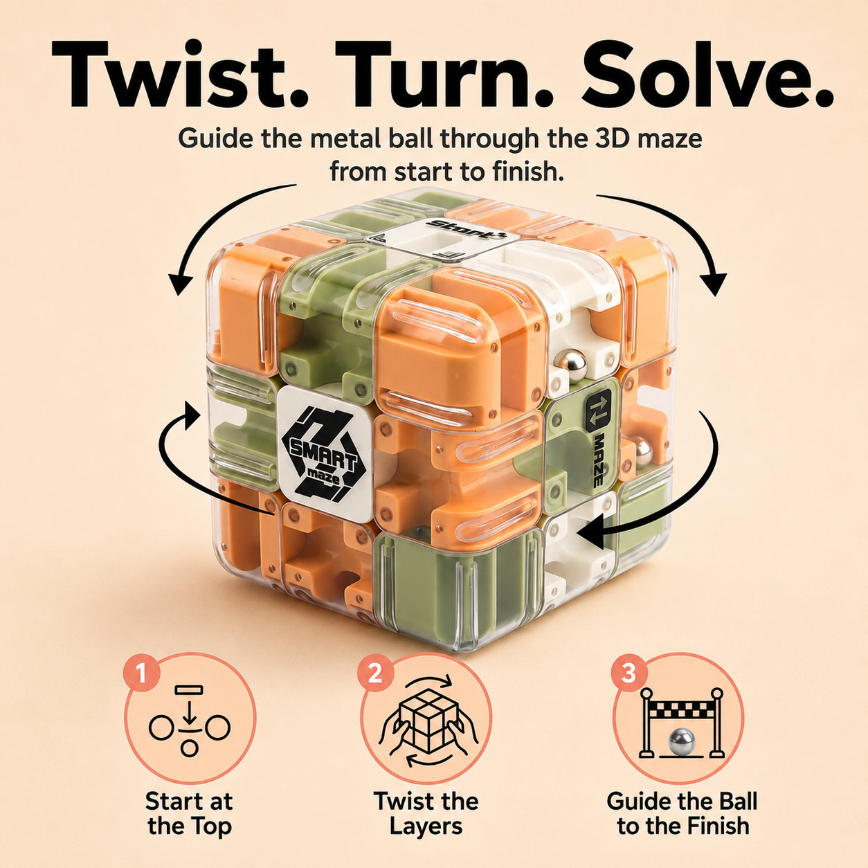 Smart 3D Maze Cube Puzzle Toy