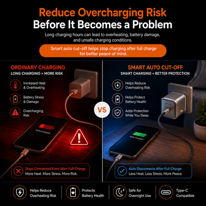 Smart Auto Cut-Off Full Charge Type-C Protector Charger Adapter