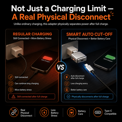 Smart Auto Cut-Off Full Charge Type-C Protector Charger Adapter