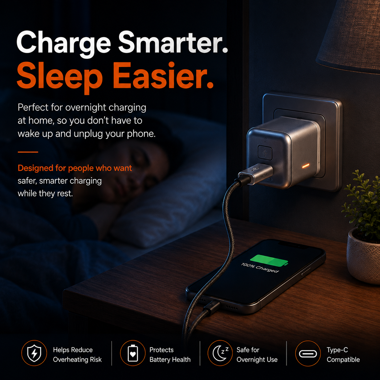 Smart Auto Cut-Off Full Charge Type-C Protector Charger Adapter
