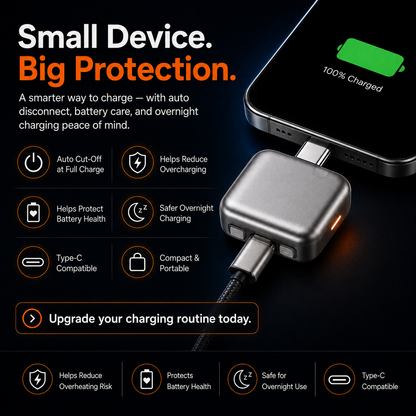 Smart Auto Cut-Off Full Charge Type-C Protector Charger Adapter